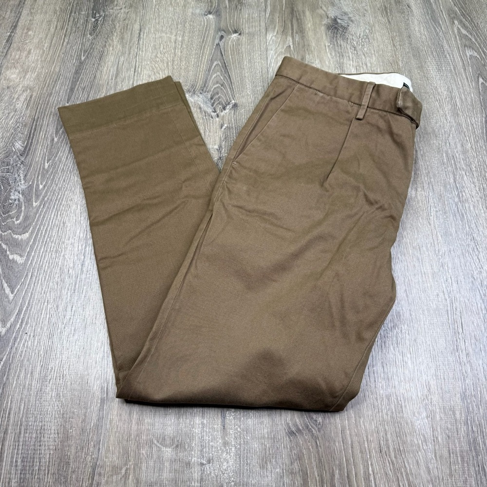 Briglia 1949 Mens Brown Pleated Classic Preppy Straight Leg Chino Pants Size 52